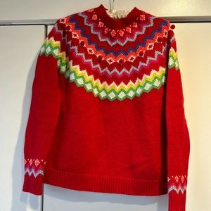 Colorful sweater with Pom Pom detailing by Boden